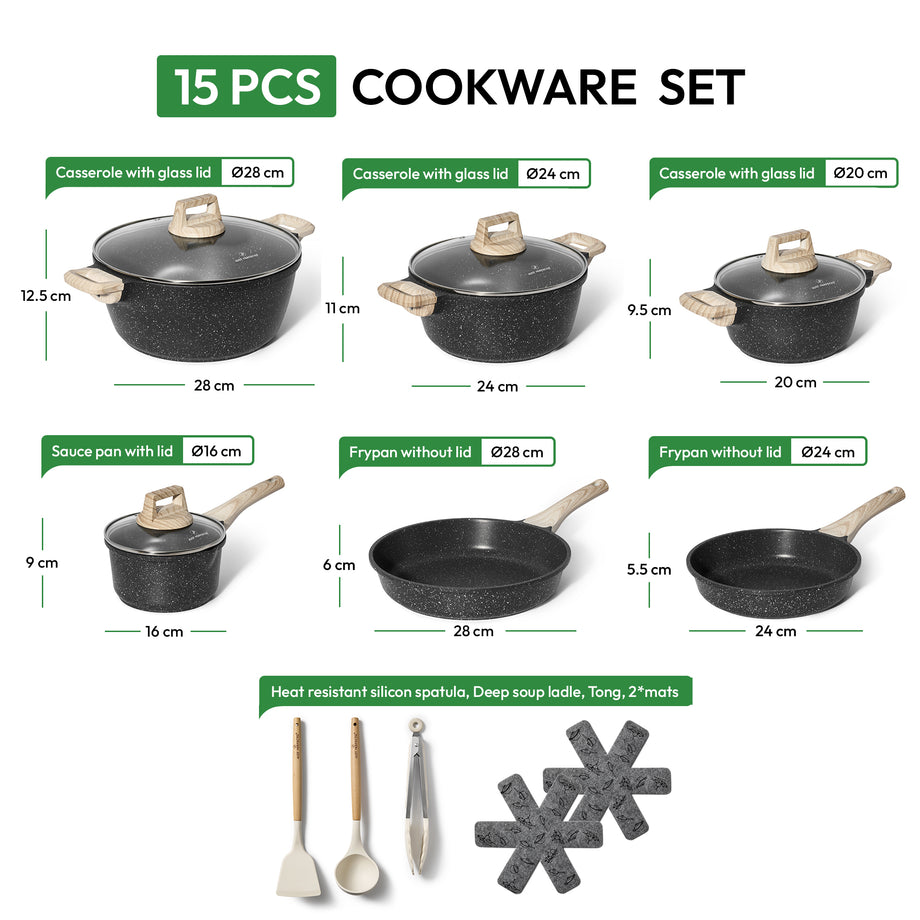 JUST PERFECTO Batterie de cuisine induction - set de casseroles tout JUST PERFECTO Batterie de cuisine induction - set de casseroles tout