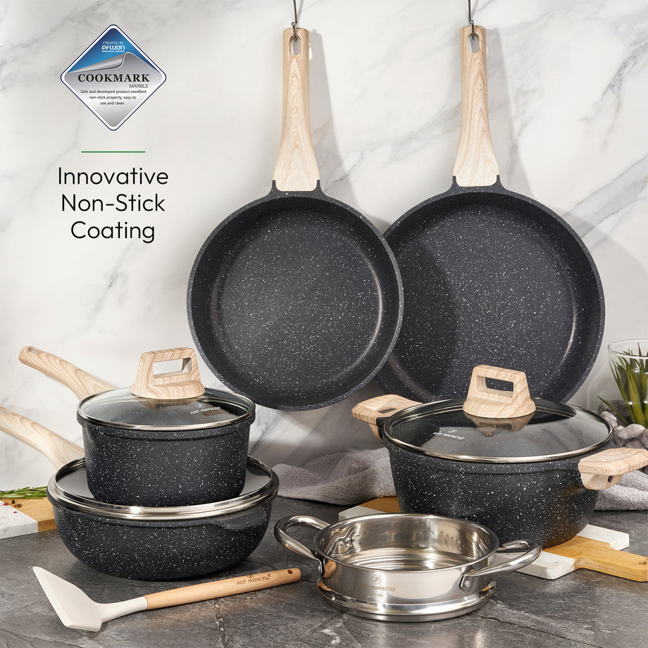 10-Piece Nonstick Cookware | Nonstick Pan Sets | Just Perfecto